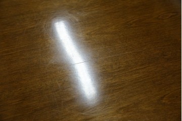 中古　職人手作り　高級品　府中家具　重厚な意匠のプレジデントデスク　定価推定約40万円　(R-085784)