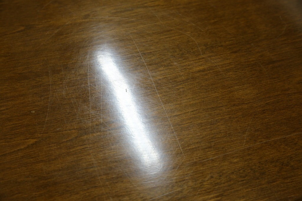 中古　職人手作り　高級品　府中家具　重厚な意匠のプレジデントデスク　定価推定約40万円　(R-085784)