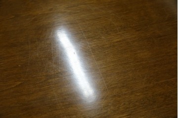 中古　職人手作り　高級品　府中家具　重厚な意匠のプレジデントデスク　定価推定約40万円　(R-085784)