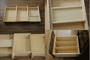 中古　職人手作り　高級品　府中家具　重厚な意匠のプレジデントデスク　定価推定約40万円　(R-085784)