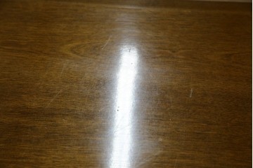 中古　職人手作り　高級品　府中家具　重厚な意匠のプレジデントデスク　定価推定約40万円　(R-085784)