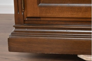 中古　職人手作り　高級品　府中家具　重厚な意匠のプレジデントデスク　定価推定約40万円　(R-085784)