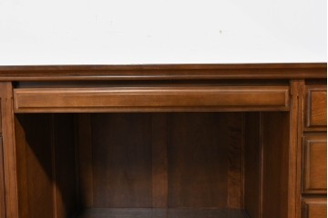 中古　職人手作り　高級品　府中家具　重厚な意匠のプレジデントデスク　定価推定約40万円　(R-085784)