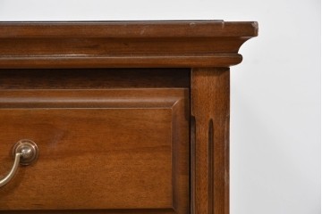 中古　職人手作り　高級品　府中家具　重厚な意匠のプレジデントデスク　定価推定約40万円　(R-085784)