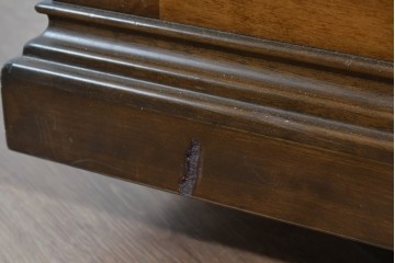 中古　職人手作り　高級品　府中家具　重厚な意匠のプレジデントデスク　定価推定約40万円　(R-085784)