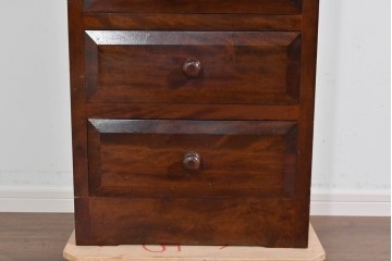 中古　美品　松本民芸家具　落ち着いた濃色の佇まいが魅力の四段チェスト　定価約16万円　(R-085786)