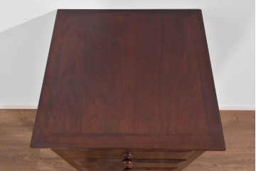 中古　美品　松本民芸家具　落ち着いた濃色の佇まいが魅力の四段チェスト　定価約16万円　(R-085786)