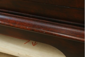 中古　美品　九州民芸家具　格子入りガラス扉が印象的な落ち着きのあるブックケース　定価約70万円　(R-085787)