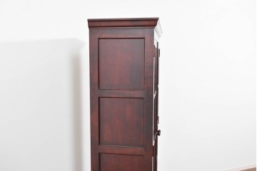 中古　美品　九州民芸家具　格子入りガラス扉が印象的な落ち着きのあるブックケース　定価約70万円　(R-085787)