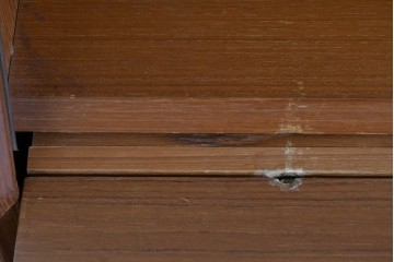 《台輪取り付け加工費込み》デンマークヴィンテージ　ベルンハルト・ペダーセン(Bernh.Pedersen&Son)社　チーク材　蛇腹タイプのシャッター扉が特徴のライティングビューロー　(R-085788)