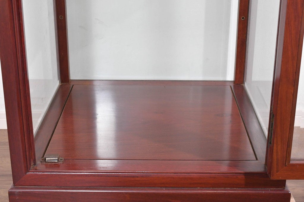 アジアンヴィンテージ　花梨(カリン)材　お部屋に取り入れやすいシンプルなコレクションケース　(R-085790)