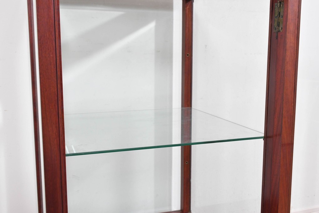 アジアンヴィンテージ　花梨(カリン)材　お部屋に取り入れやすいシンプルなコレクションケース　(R-085790)