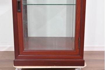 アジアンヴィンテージ　花梨(カリン)材　お部屋に取り入れやすいシンプルなコレクションケース　(R-085790)