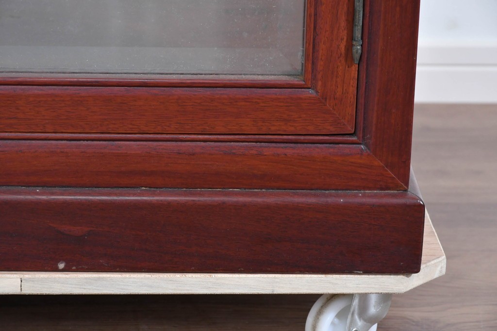 アジアンヴィンテージ　花梨(カリン)材　お部屋に取り入れやすいシンプルなコレクションケース　(R-085790)