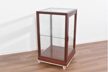 アジアンヴィンテージ　花梨(カリン)材　お部屋に取り入れやすいシンプルなコレクションケース　(R-085790)