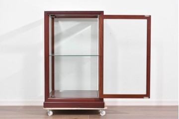 アジアンヴィンテージ　花梨(カリン)材　お部屋に取り入れやすいシンプルなコレクションケース　(R-085790)