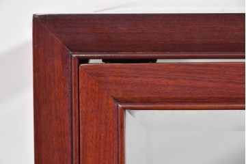 アジアンヴィンテージ　花梨(カリン)材　お部屋に取り入れやすいシンプルなコレクションケース　(R-085790)