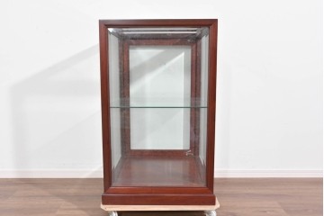 アジアンヴィンテージ　花梨(カリン)材　お部屋に取り入れやすいシンプルなコレクションケース　(R-085790)