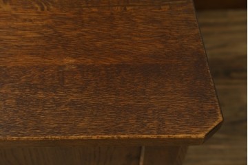 和製ヴィンテージ　希少な廃番品　飛騨産業　キツツキ　無垢楢(ナラ)材　ミラーとベンチ収納の付いた使い勝手の良いハンガーラック　(R-085791)