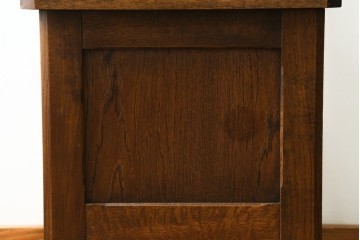 和製ヴィンテージ　希少な廃番品　飛騨産業　キツツキ　無垢楢(ナラ)材　ミラーとベンチ収納の付いた使い勝手の良いハンガーラック　(R-085791)