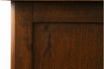 和製ヴィンテージ　希少な廃番品　飛騨産業　キツツキ　無垢楢(ナラ)材　ミラーとベンチ収納の付いた使い勝手の良いハンガーラック　(R-085791)