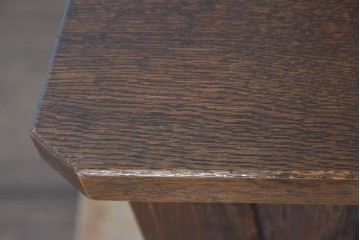 和製ヴィンテージ　希少な廃番品　飛騨産業　キツツキ　無垢楢(ナラ)材　ミラーとベンチ収納の付いた使い勝手の良いハンガーラック　(R-085791)