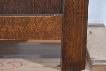 和製ヴィンテージ　希少な廃番品　飛騨産業　キツツキ　無垢楢(ナラ)材　ミラーとベンチ収納の付いた使い勝手の良いハンガーラック　(R-085791)