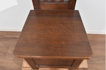 和製ヴィンテージ　希少な廃番品　飛騨産業　キツツキ　無垢楢(ナラ)材　ミラーとベンチ収納の付いた使い勝手の良いハンガーラック　(R-085791)