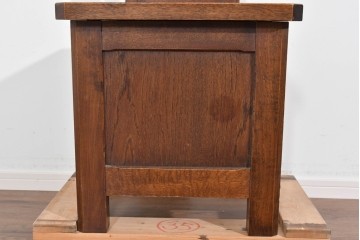 和製ヴィンテージ　希少な廃番品　飛騨産業　キツツキ　無垢楢(ナラ)材　ミラーとベンチ収納の付いた使い勝手の良いハンガーラック　(R-085791)