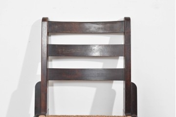 中古　松本民芸家具　50L型ラッシチェア　ラッシ編み座面の素朴なダイニングチェア　(R-085793)