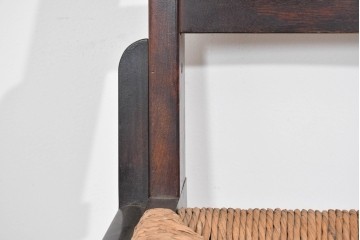 中古　松本民芸家具　50L型ラッシチェア　ラッシ編み座面の素朴なダイニングチェア　(R-085793)