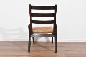 中古　松本民芸家具　50L型ラッシチェア　ラッシ編み座面の素朴なダイニングチェア　(R-085793)