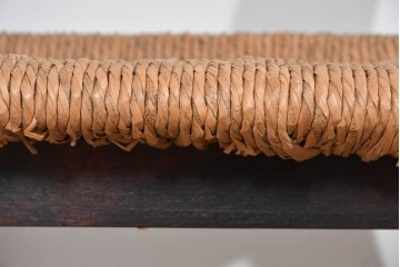 中古　松本民芸家具　50L型ラッシチェア　ラッシ編み座面の素朴なダイニングチェア　(R-085793)