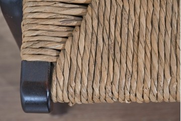 中古　松本民芸家具　50L型ラッシチェア　ラッシ編み座面の素朴なダイニングチェア　(R-085793)