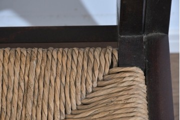 中古　松本民芸家具　50L型ラッシチェア　ラッシ編み座面の素朴なダイニングチェア　(R-085793)