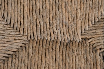 中古　松本民芸家具　50L型ラッシチェア　ラッシ編み座面の素朴なダイニングチェア　(R-085793)