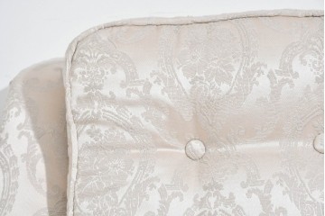 中古　超美品　特注品　国産職人手作り　某上場企業会長邸放出品　上品なダマスク織生地が華やかなドレクセル風の一人掛けソファ2脚　製作費(1脚)約50万円　(R-085796)