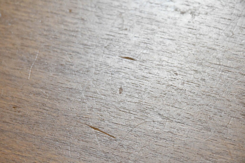 和製ヴィンテージ　温かな色味のチーク材を使った引き出し付きのシンプルなワークデスク　(R-085799)