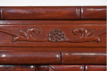 和製ヴィンテージ　上手物!!　花梨(カリン)材　繊細な彫刻が美しい茶棚　(R-085800)