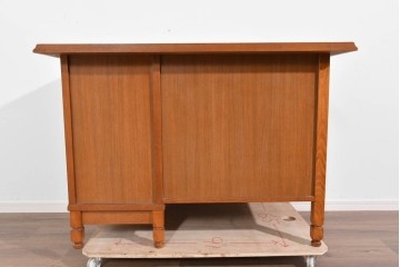 和製ヴィンテージ　オーク材　木肌が美しく上品な片袖机　(R-085801)