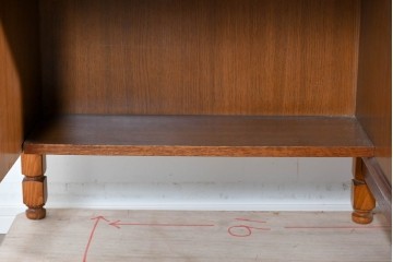 和製ヴィンテージ　オーク材　木肌が美しく上品な片袖机　(R-085801)