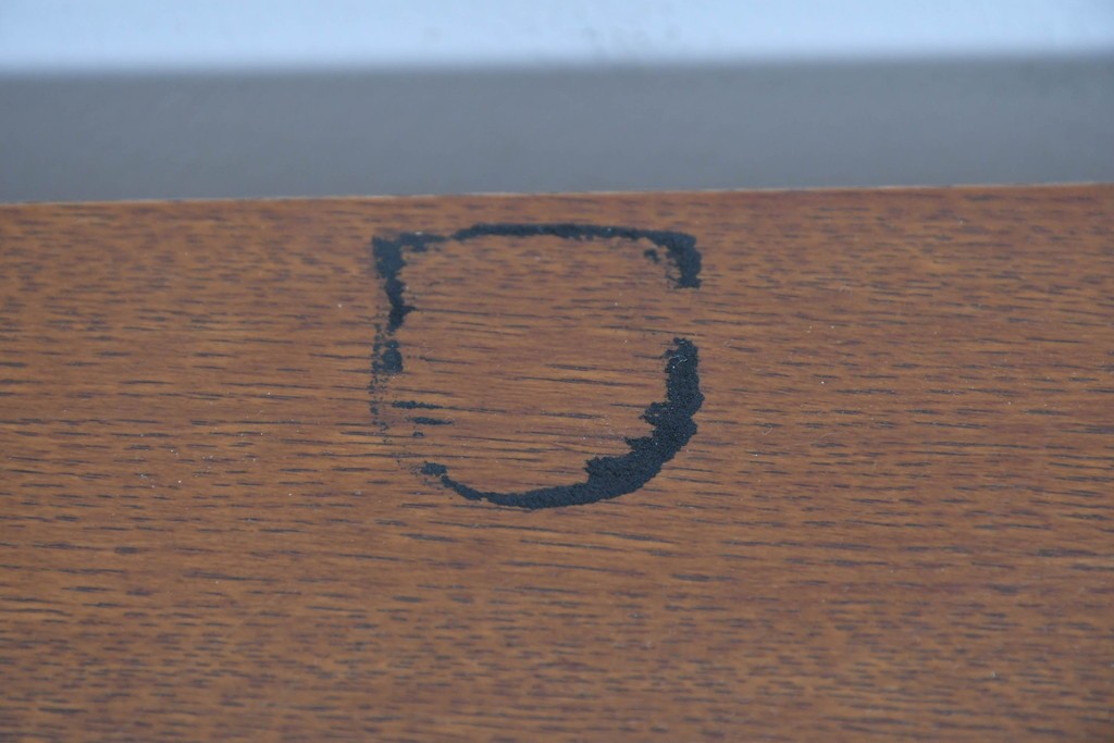 和製ヴィンテージ　オーク材　木肌が美しく上品な片袖机　(R-085801)