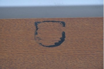 和製ヴィンテージ　オーク材　木肌が美しく上品な片袖机　(R-085801)