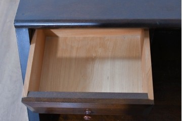 中古　松本民芸家具　A型座ビューロー　重厚な意匠のライティングビューロー　定価約30万円　(R-085802)