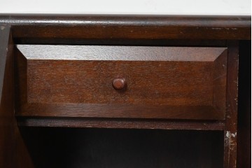 中古　松本民芸家具　A型座ビューロー　重厚な意匠のライティングビューロー　定価約30万円　(R-085802)