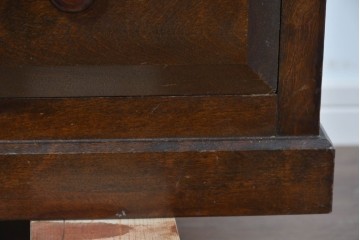 中古　松本民芸家具　A型座ビューロー　重厚な意匠のライティングビューロー　定価約30万円　(R-085802)