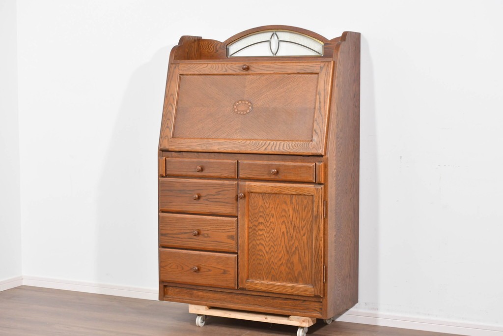 中古　美品　三越家具(現カントリーハウス)　Brugge(ブルージュ)　木目が美しいライティングビューロー　定価約37万円　(R-085803)