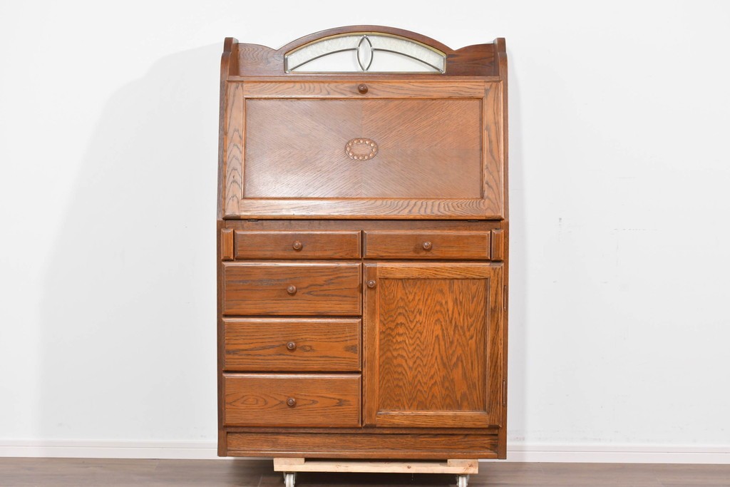 中古　美品　三越家具(現カントリーハウス)　Brugge(ブルージュ)　木目が美しいライティングビューロー　定価約37万円　(R-085803)