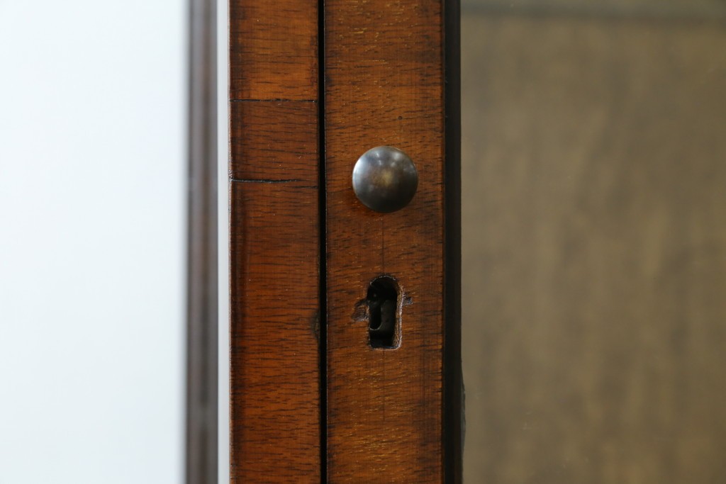 イギリスアンティーク　希少な小振りサイズ　Lloyd’s Antiques(ロイズアンティークス)　曲線装飾が優雅なキャビネット　(R-085804)