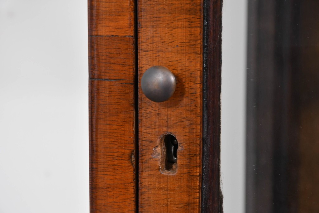 イギリスアンティーク　希少な小振りサイズ　Lloyd’s Antiques(ロイズアンティークス)　曲線装飾が優雅なキャビネット　(R-085804)